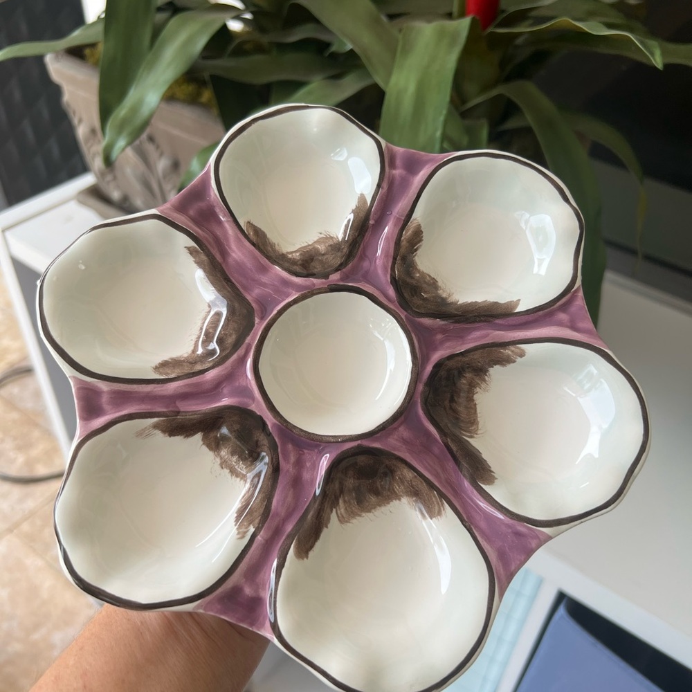 Oyster Plate  Purple and White by Abigail’s.